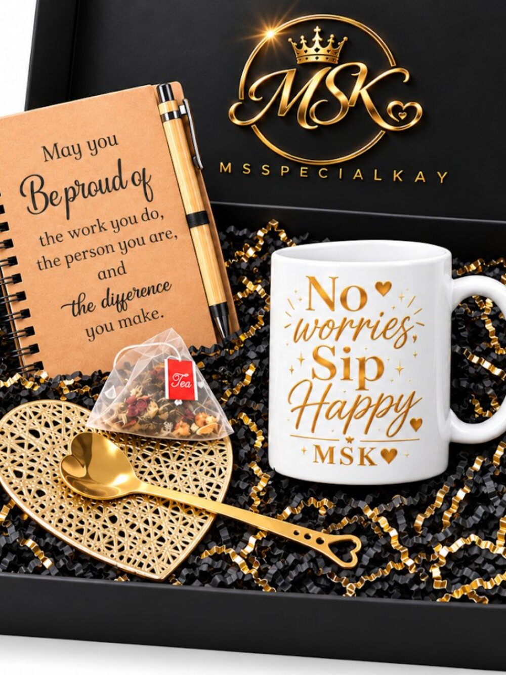 MSK Sip & Reflect Tea Gift Set — No Worries, Sip Happy NWT